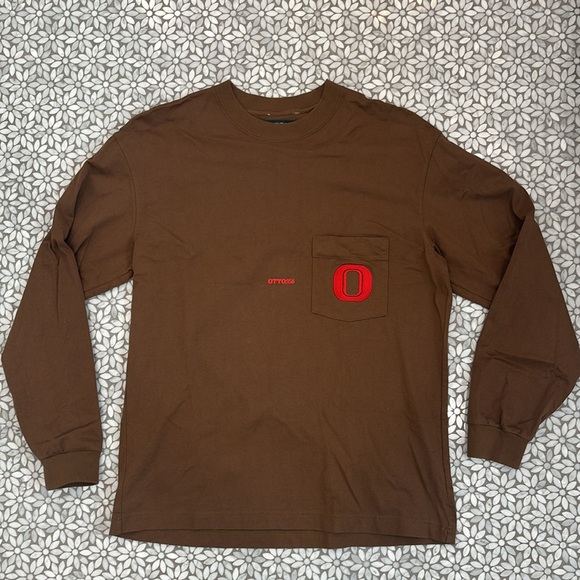Men's Otto 958 Kiko Kostadinov Squealer LS Tee in Brown, Size M - Picture 1 of 7
